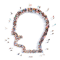 people in the form of a human head.