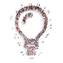 people in the form of a lamp,  idea.