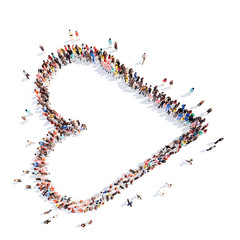 People in the form of arrows.