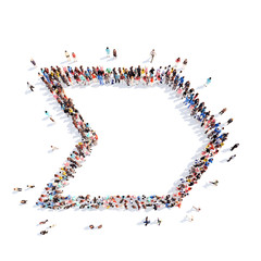 People in the form of arrows.