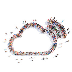 people in the form of clouds, wi-fi.