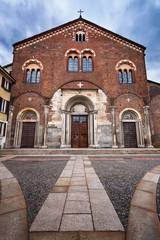Fototapeta na wymiar Basilica di San Simpliciano and Piazza San Simpliciano in Milan
