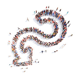 People in the form of arrows.