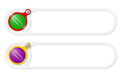 Fototapeta premium Vector buttons for your text and paper clip