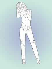 silhouette girl with phone