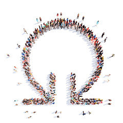 People in the form of arrows.