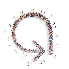 People in the form of arrows.