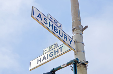 Haight-Ashbury street sign in San Francisco, USA © marcorubino
