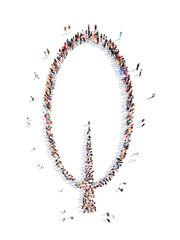 People in the shape of a tree.