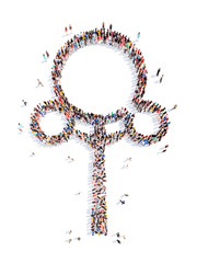 People in the shape of a tree.