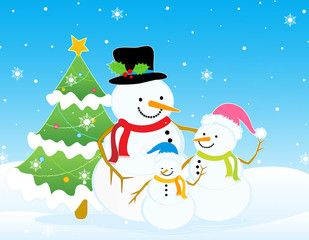 Christmas snowman background