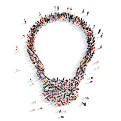 people in the form of a lamp,  idea.