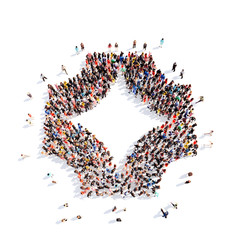 People in the form of an abstract symbol business.