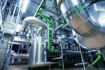 Industrial zone, Steel pipelines, valves and cables