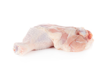 fresh raw chicken legs isolated on white background