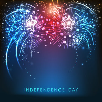 American Independence Day celebration background with fireworks.