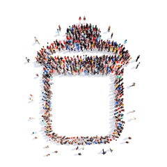 people in the form of garbage can.