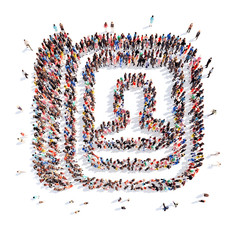 People in the form of an abstract symbol business.