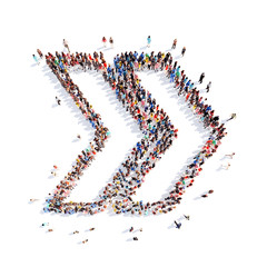 People in the form of arrows.