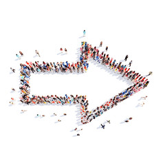 People in the form of arrows.