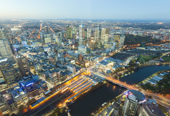 Fototapeta na wymiar View of modern buildings in Melbourne, Australia