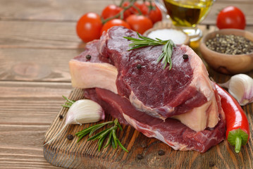 Raw steak