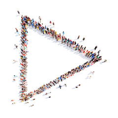 People in the form of arrows.