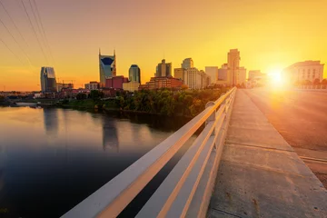 Foto op Plexiglas Stadsgebouw Nashville bij zonsondergang