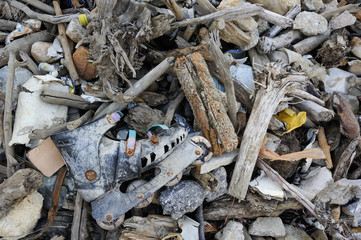 Treibgut Strandgut Überschwemmung Abfall