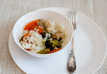 rice with vegetables and chicken