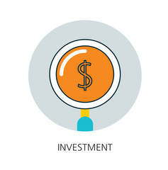 Investment flat icon concept 