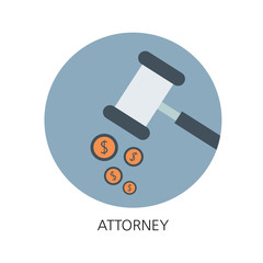 Attorney flat icon concept