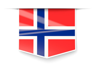 Obraz premium Square label with flag of norway