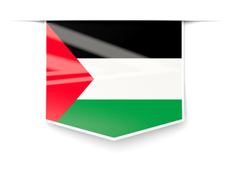 Square label with flag of palestinian territory