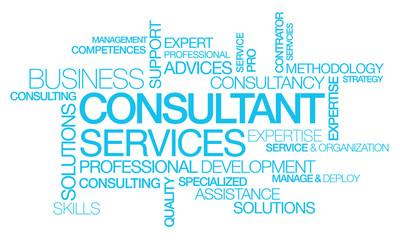 Fototapeta premium Consultant services coaching words tag cloud text