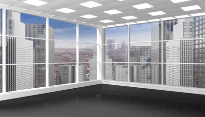 Interior of an empty office/apartment with window