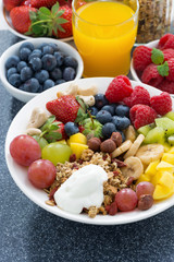 foods for healthy breakfast - fresh berries, fruits