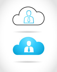 Cloud computing concept with businessman