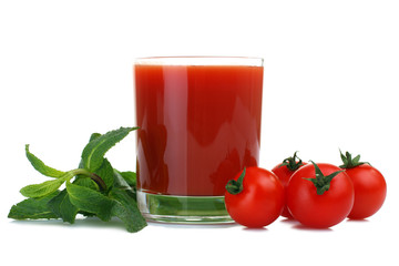 Tomato juice isolated on white background