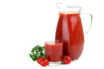Tomato juice isolated on white background