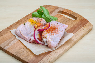 Raw chicken thights