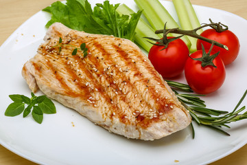 Grilled turkey steak