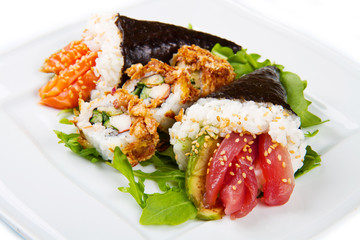 mixed dish of sushi food