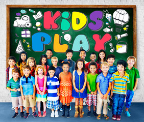 Obraz premium Children Kids Cheerful Childhood Diversity Concept