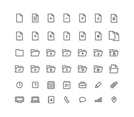 File & Folder Line Icons