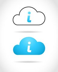 Cloud computing concept with information symbol