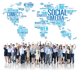 Social Media Connection Global Communications Concept