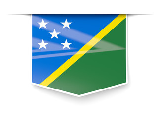 Square label with flag of solomon islands