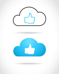 Cloud computing concept with like symbol