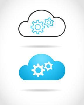 Cloud computing concept with gears
